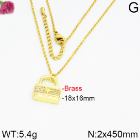 Fashion Brass Necklace  F2N400030bhia-J40