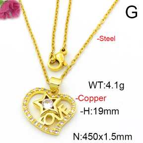 Fashion Copper Necklace  F6N403585aajl-L024