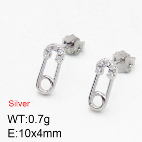 925 Silver Earrings  JUSE60011bhhh-925