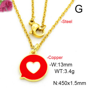 Fashion Copper Necklace  F6N300649avja-L017