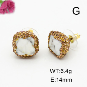 White Pine Stone  Fashion Earrings  F6E403282aivb-L005