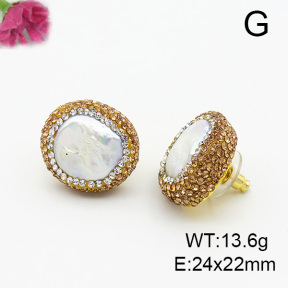 Natural Pearl  Fashion Earrings  F6E403308biib-L005