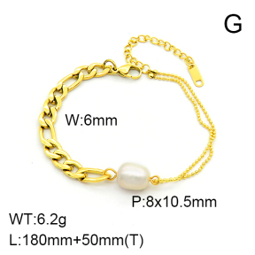 SS Bracelet  Natural Pearl  7B3000023vhha-066