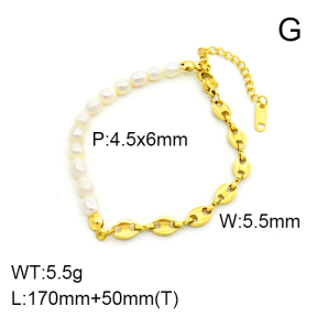 SS Bracelet  Natural Pearl  7B3000024ahjb-066