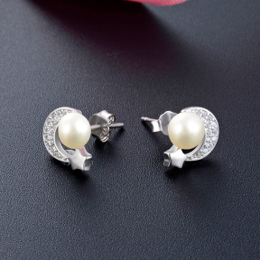 925 Silver Earrings  E:8.1*8.8mm    Main Stone:5.2mm  JE0523vhln-M112   YJAR001912