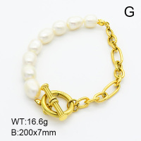 Cultured Freshwater Pearls  SS Bracelet  7B3000028vhkb-066