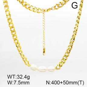 Cultured Freshwater Pearls  SS Necklace  7N3000008vhmv-066