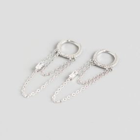 925 Silver Earrings  40*8.5mm,1.5g  JE0683aikm-Y05  YHE0180
