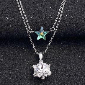 925 Silver Necklace  P1：9.5mm，P2:21.5*13.2mm  JN0572bmnl-M112  DDS00293