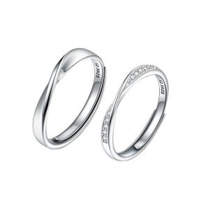 925 Silver Ring  couple open ring  WT:3.03g    JR0758aioj-Y06  B-18-4