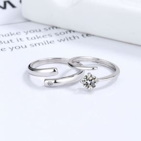925 Silver Ring  couple open ring  WT:4.22g  5.4mm  JR0761ajlh-Y06  
B-07-1