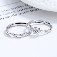 925 Silver Ring  couple open ring  WT:3.43g  4.5mm/2.9mm  JR0762ajal-Y06  
B-18-12