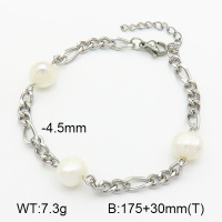 Natural Cultured Freshwater Pearls  SS Bracelet  7B3000035vbpb-908
