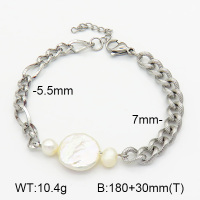 Natural Cultured Freshwater Pearls  SS Bracelet  7B3000037bhia-908