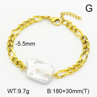 Natural Cultured Baroque Freshwater Pearls  SS Bracelet  7B3000044bhia-908
