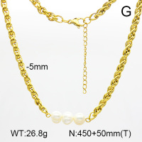 Natural Cultured Freshwater Pearls  SS Necklace  7N3000017ahlv-908