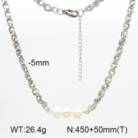 Natural Cultured Freshwater Pearls  SS Necklace  7N3000018ahjb-908