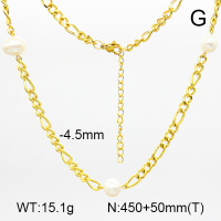 Natural Cultured Freshwater Pearls  SS Necklace  7N3000021ahlv-908