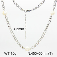 Natural Cultured Freshwater Pearls  SS Necklace  7N3000022ahjb-908