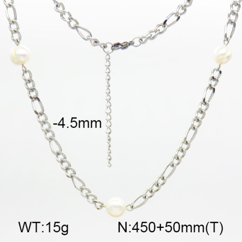 Natural Cultured Freshwater Pearls  SS Necklace  7N3000022ahjb-908
