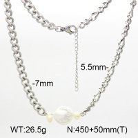 Natural Cultured Freshwater Pearls  SS Necklace  7N3000024vhmv-908