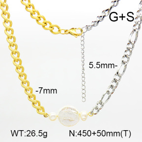 Natural Cultured Freshwater Pearls  SS Necklace  7N3000025vhnv-908