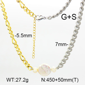 Natural Cultured Freshwater Pearls  SS Necklace  7N3000026vhnv-908