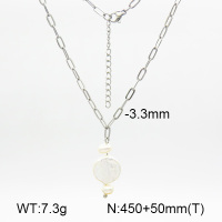 Natural Cultured Freshwater Pearls  SS Necklace  7N3000032bhva-908