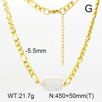 Natural Cultured Baroque Freshwater Pearls  SS Necklace  7N3000033vhmv-908