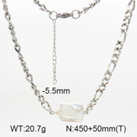 Natural Cultured Baroque Freshwater Pearls  SS Necklace  7N3000034vhkb-908