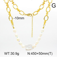 Natural Cultured Freshwater Pearls  SS Necklace  7N3000039biib-908