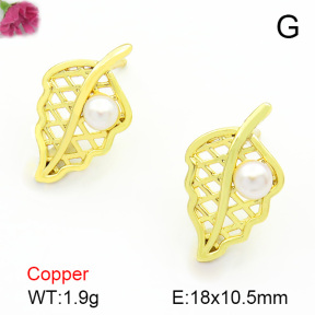 Plastic Imitation Pearl  Fashion Copper Earrings  F7E300070vbnb-L017