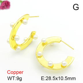Plastic Imitation Pearl  Fashion Copper Earrings  F7E300071ahjb-L017
