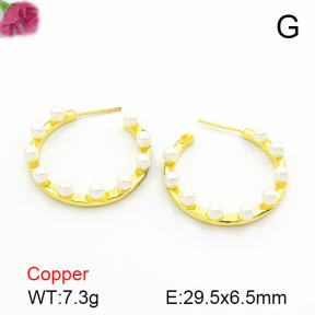 Plastic Imitation Pearl  Fashion Copper Earrings  F7E300072ahlv-L017