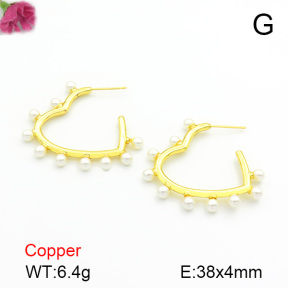 Plastic Imitation Pearl  Fashion Copper Earrings  F7E300075ahjb-L017
