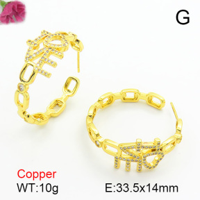 Cubic Zirconia  Fashion Copper Earrings  F7E400135bbov-L017