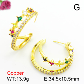 Cubic Zirconia  Fashion Copper Earrings  F7E400136bhia-L017