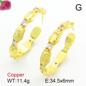 Cubic Zirconia  Fashion Copper Earrings  F7E400137bbov-L017