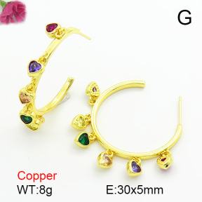 Cubic Zirconia  Fashion Copper Earrings  F7E400138ahjb-L017