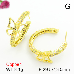 Cubic Zirconia  Fashion Copper Earrings  F7E400139bhva-L017