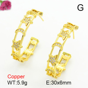 Cubic Zirconia  Fashion Copper Earrings  F7E400140bbov-L017