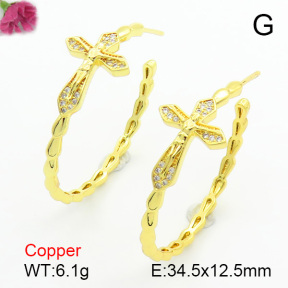 Cubic Zirconia  Fashion Copper Earrings  F7E400142bbov-L017