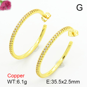 Cubic Zirconia  Fashion Copper Earrings  F7E400144bbov-L017