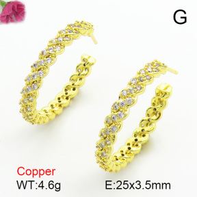 Cubic Zirconia  Fashion Copper Earrings  F7E400145bbov-L017