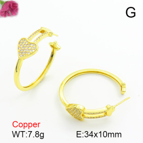 Cubic Zirconia  Fashion Copper Earrings  F7E400147bbov-L017