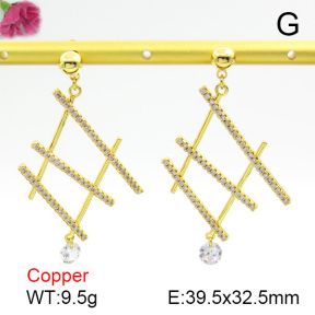 Cubic Zirconia  Fashion Copper Earrings  F7E400148ahjb-L017