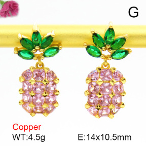 Cubic Zirconia  Fashion Copper Earrings  F7E400151ahlv-L017