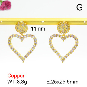 Cubic Zirconia  Fashion Copper Earrings  F7E400152bhia-L017
