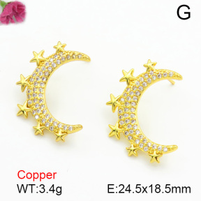 Cubic Zirconia  Fashion Copper Earrings  F7E400153bbov-L017