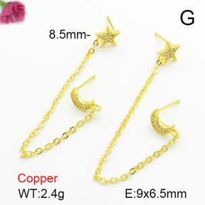 Cubic Zirconia  Fashion Copper Earrings  F7E400203bbov-L017